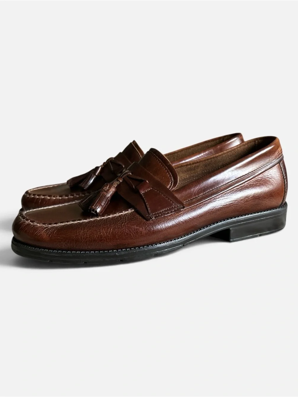 G.H. Bass Pro Flex Adams Brown Leather Tassled Loafers Size 11.5 Preppy Academia